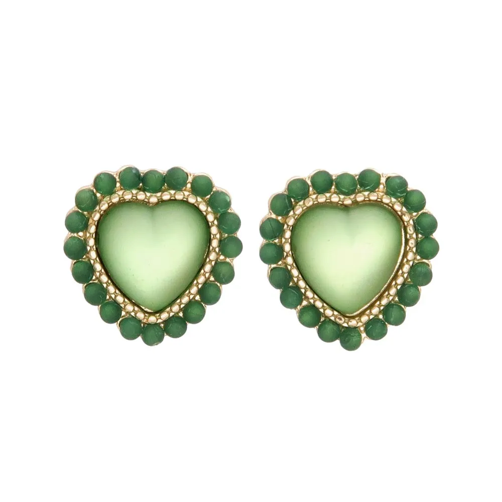 Frosted Heart Shaped Studs