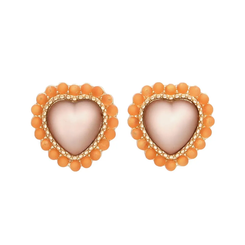 Frosted Heart Shaped Studs