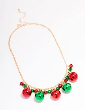 Gold Christmas Bell Necklace