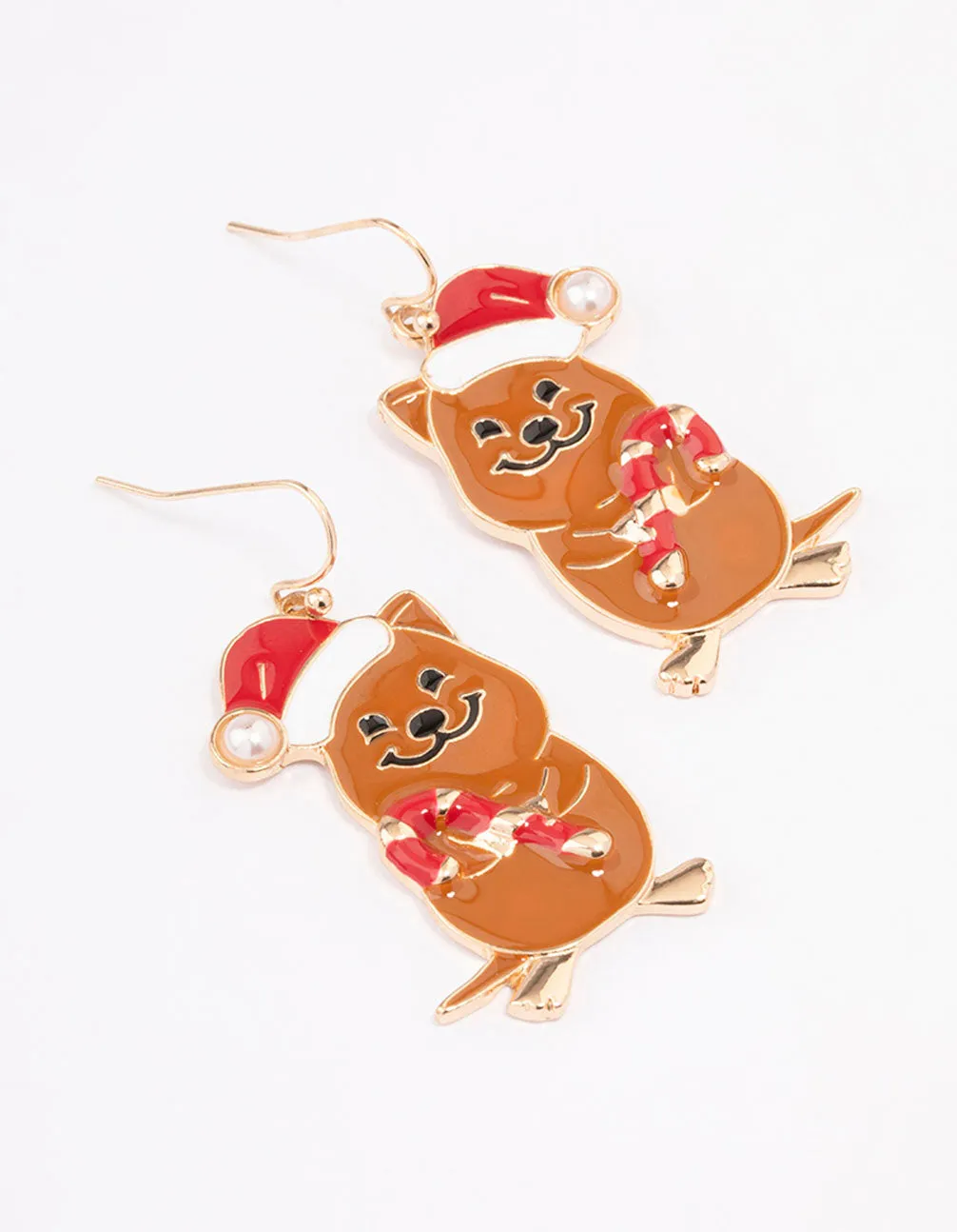 Gold Christmas Quokka Drop Earrings