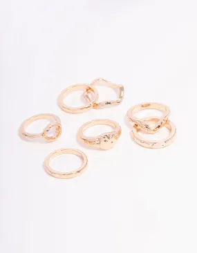 Gold Molten Organic Ball Ring 7-Pack