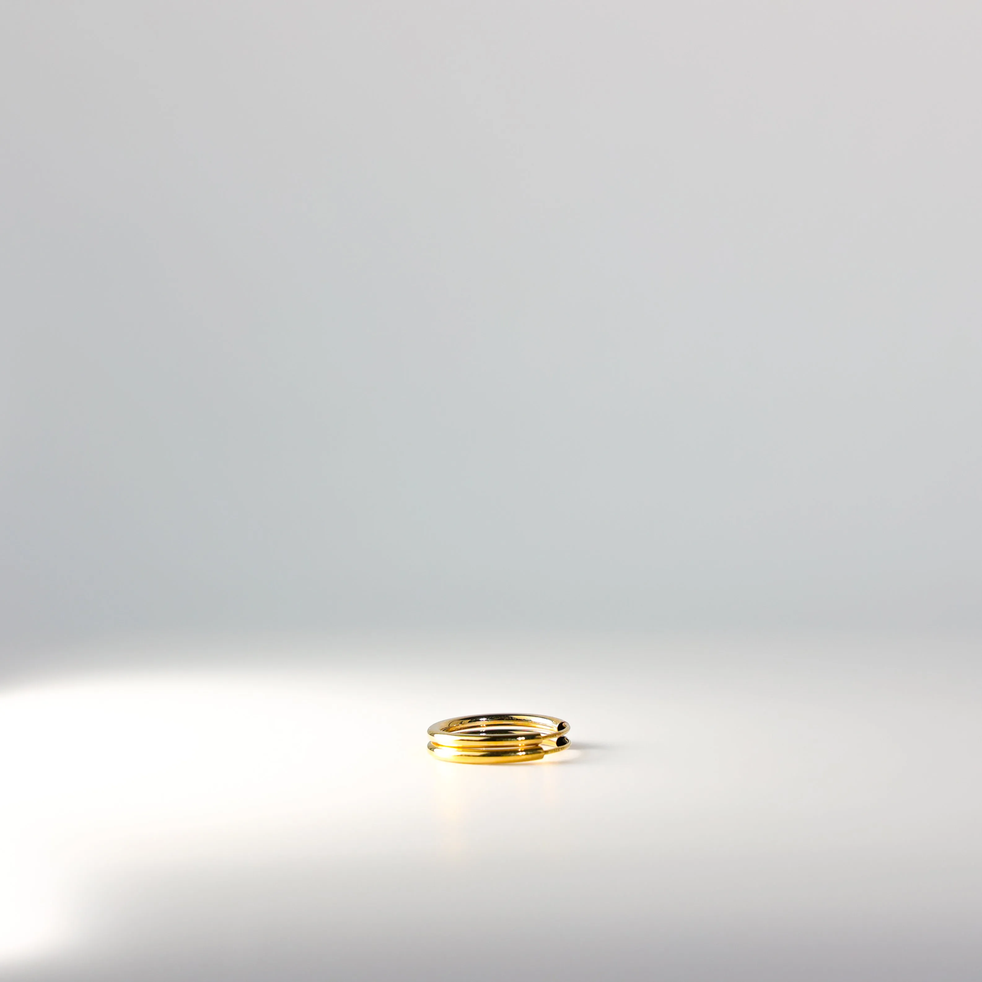Gold Plain Huggie Hoop Earrings Gold 20mm Width Model-131