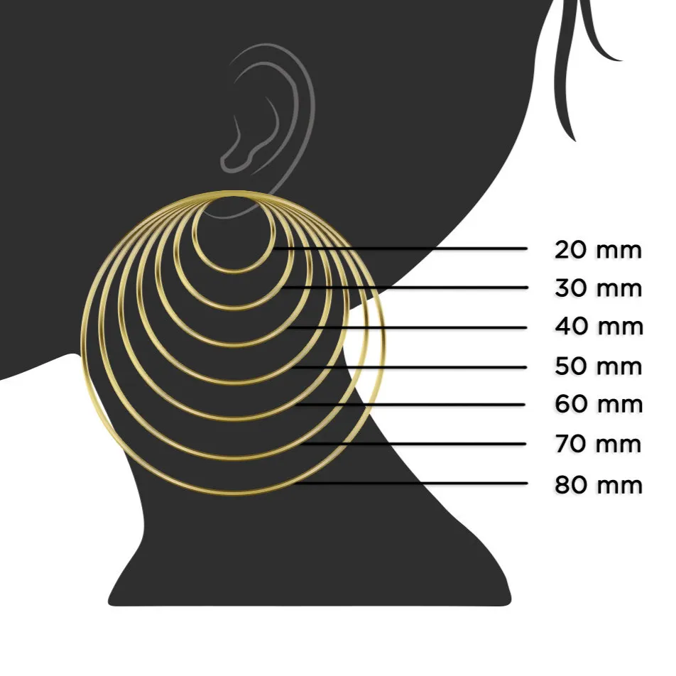 Gold Plain Huggie Hoop Earrings Gold 20mm Width Model-131