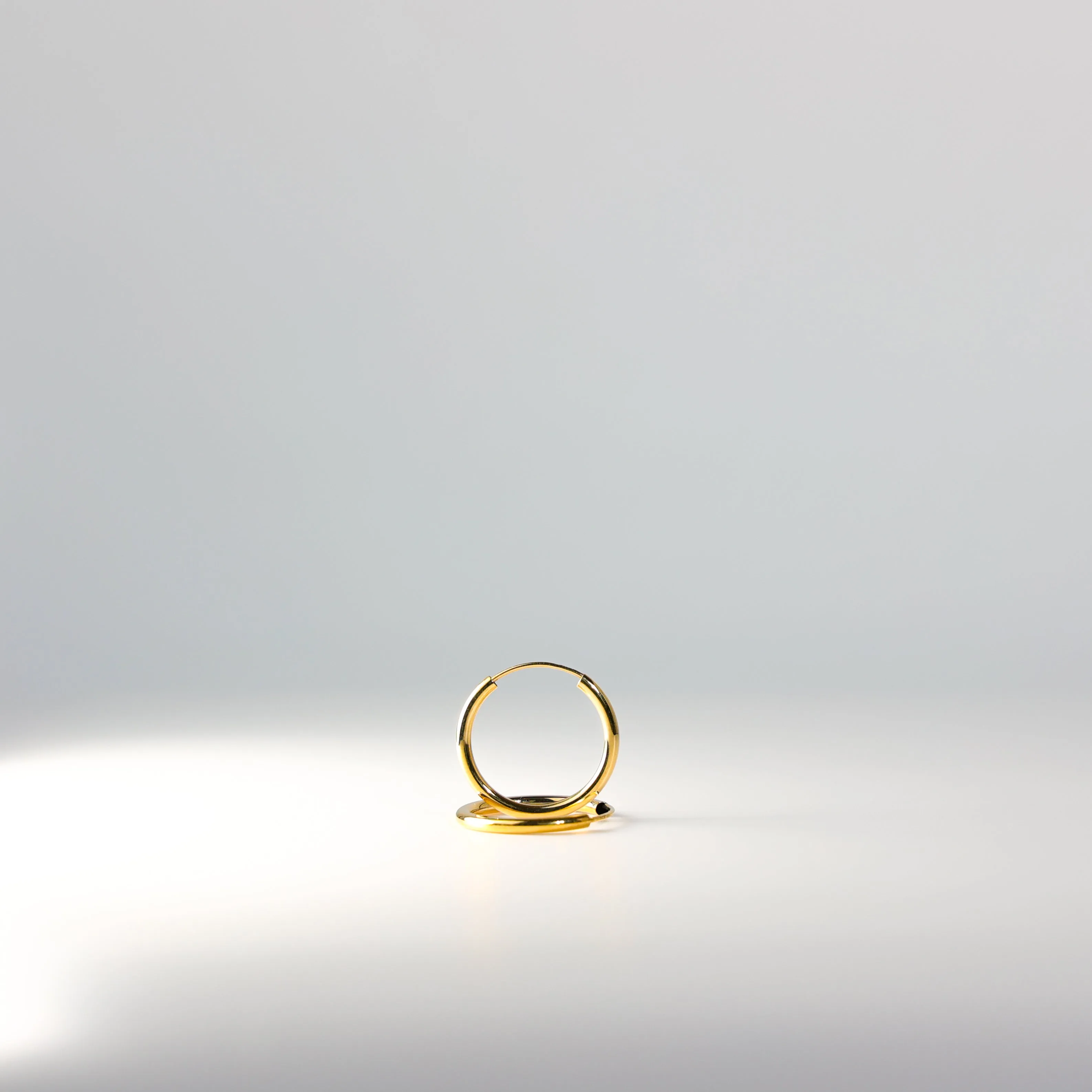 Gold Plain Huggie Hoop Earrings Gold 20mm Width Model-131