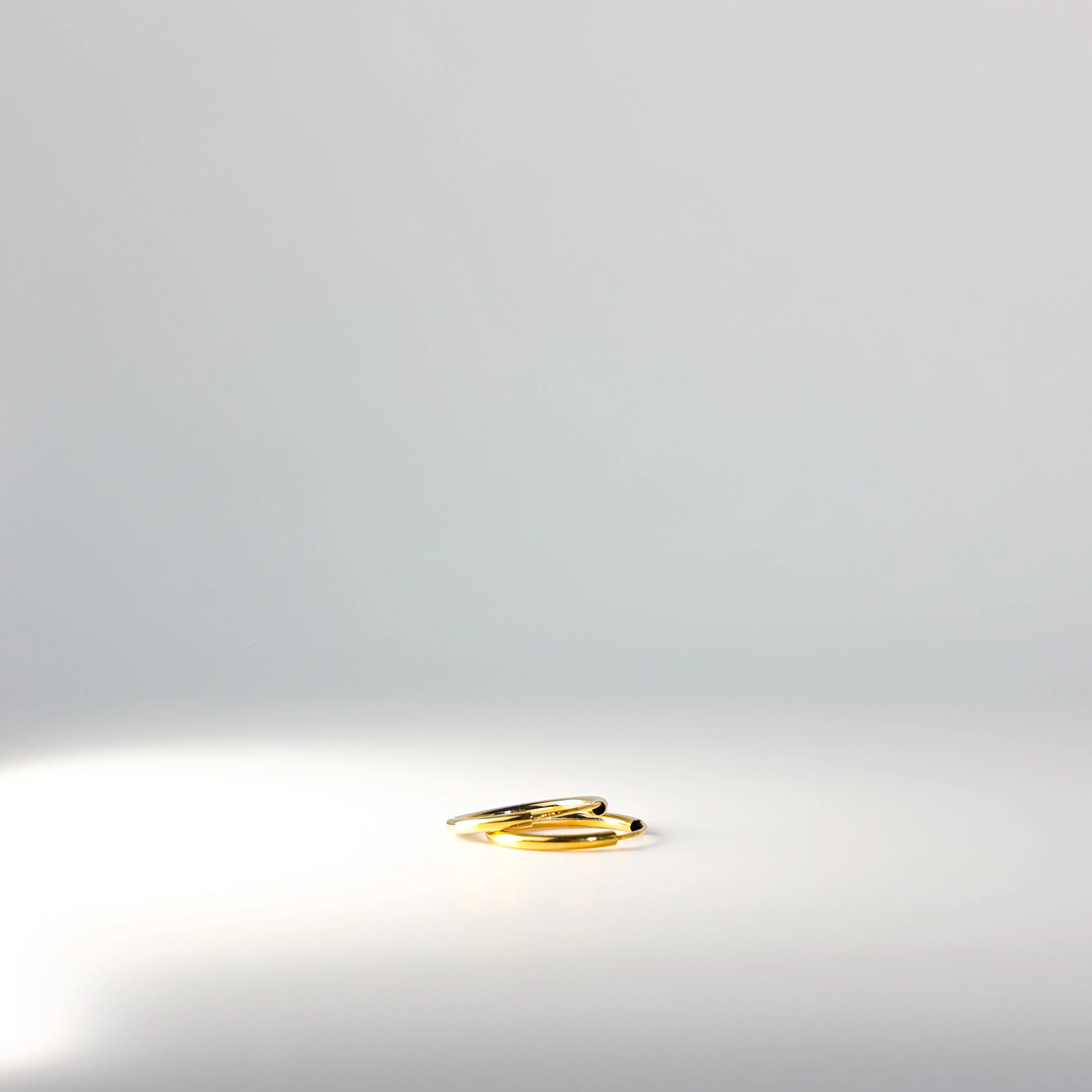Gold Plain Huggie Hoop Earrings Gold 20mm Width Model-131