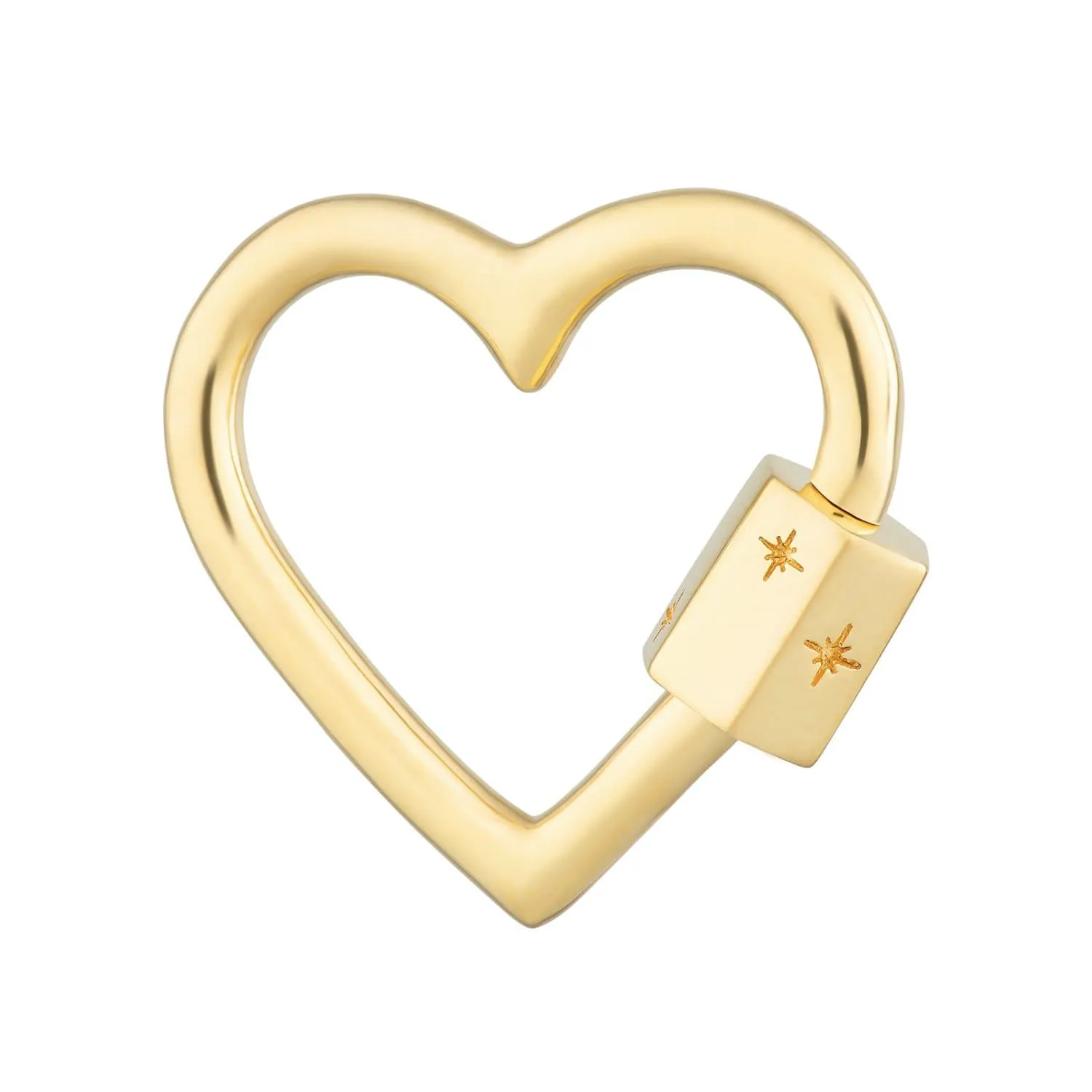 Gold Plated Heart Carabiner Charm Lock