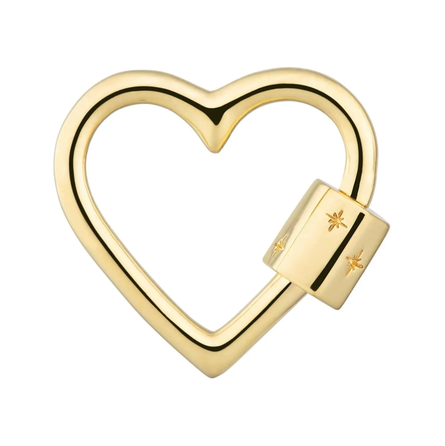 Gold Plated Heart Carabiner Charm Lock