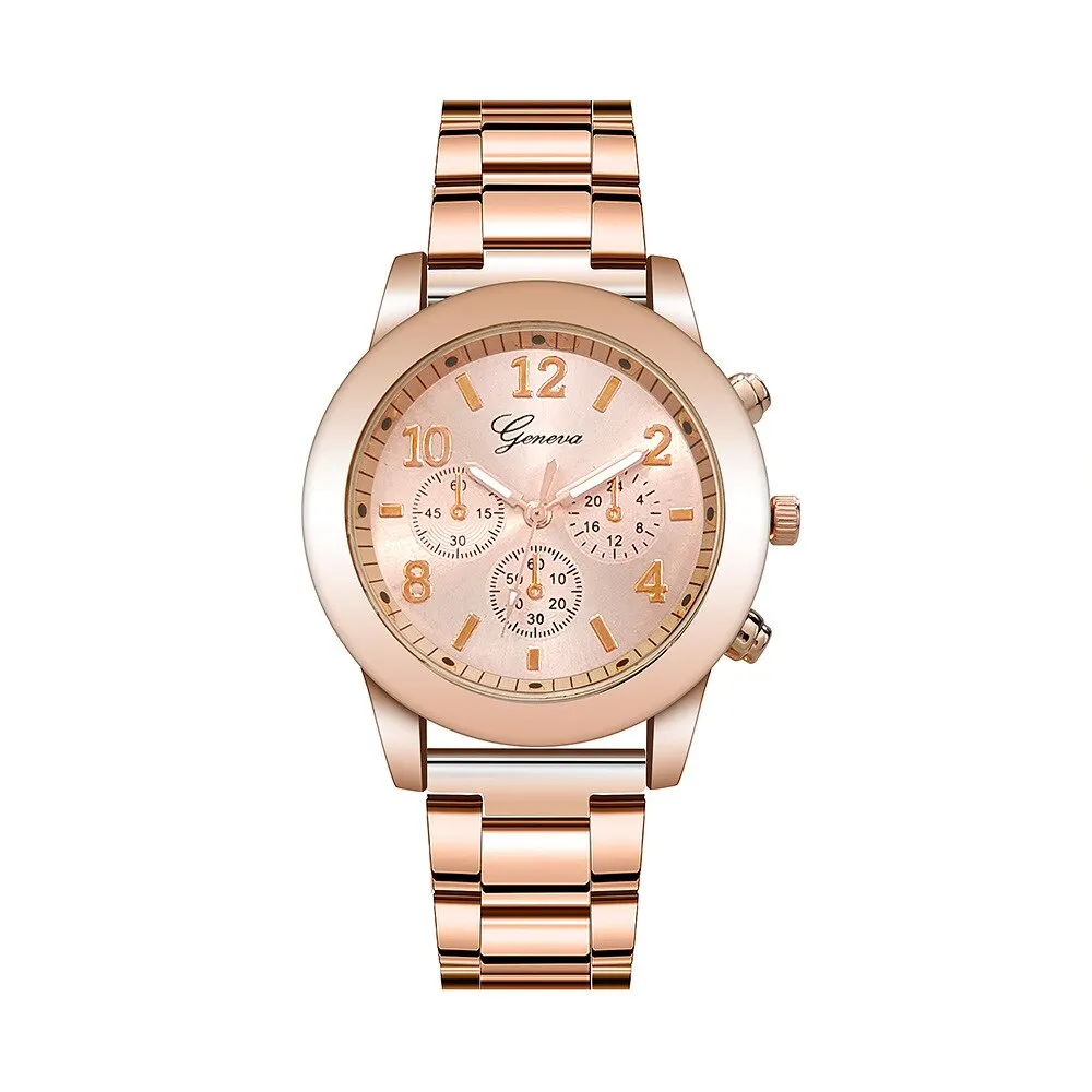Golden Watch Stainless Steel Ladies Creative Quartz Bracelet Female Clocks Gift