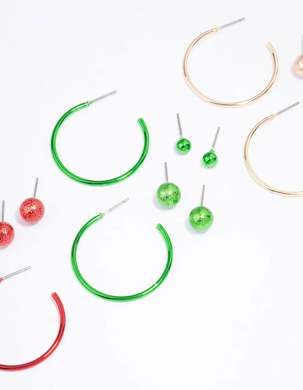 Green & Red Festive Earring 9-Pack