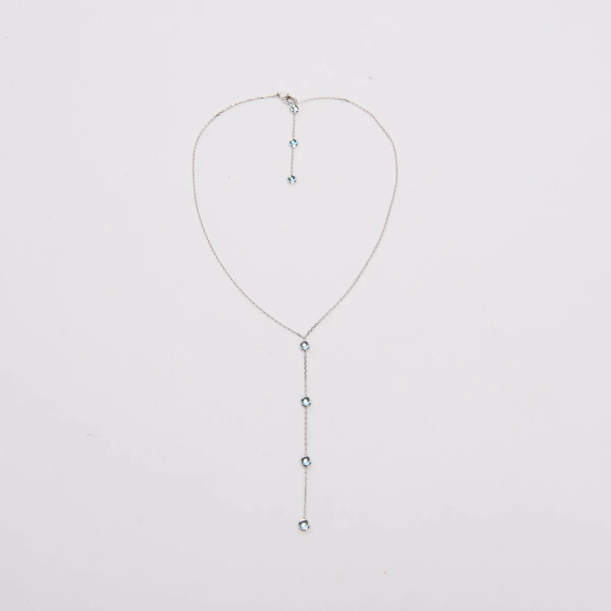 Gucci White Gold & Blue Topaz Lavalier Necklace