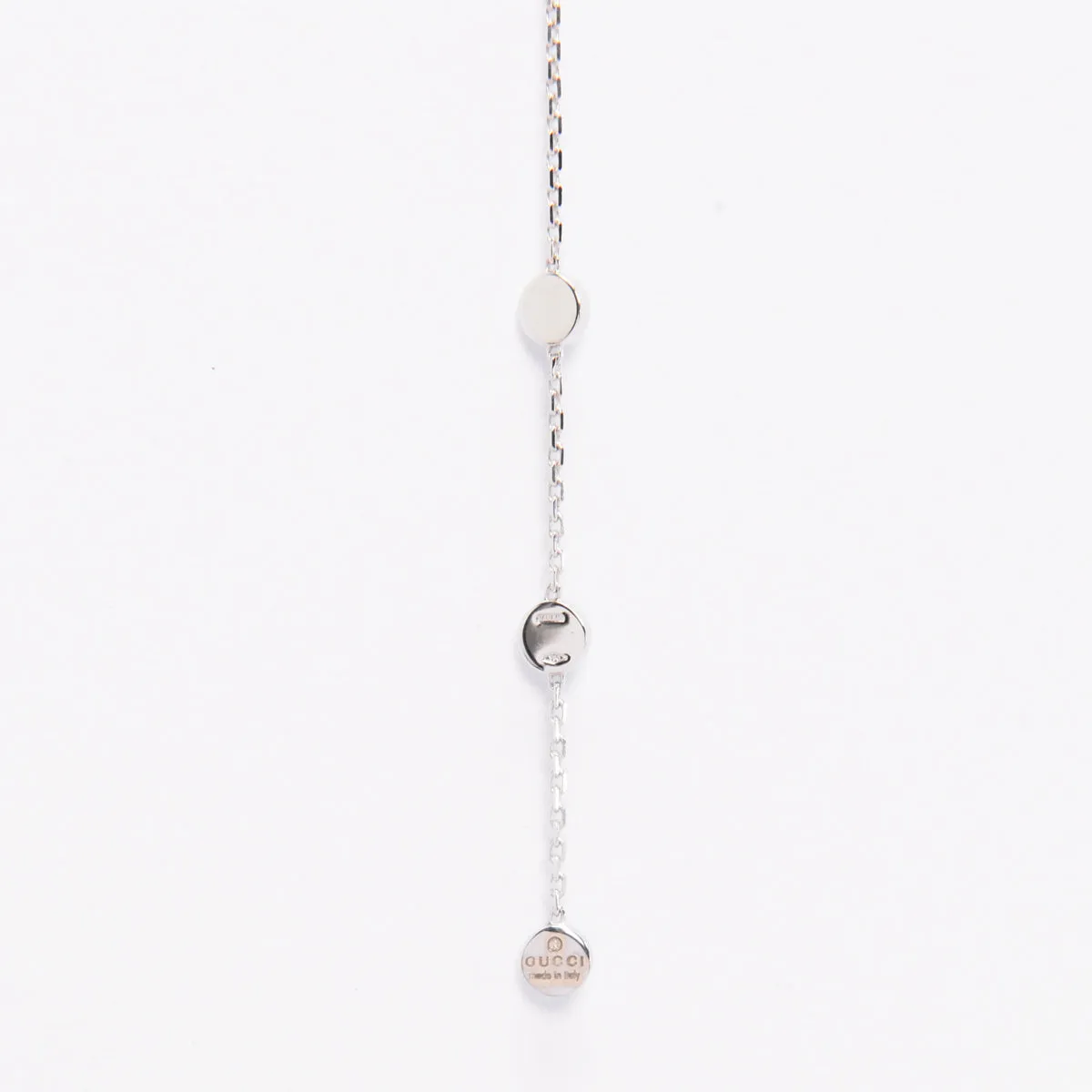 Gucci White Gold & Blue Topaz Lavalier Necklace