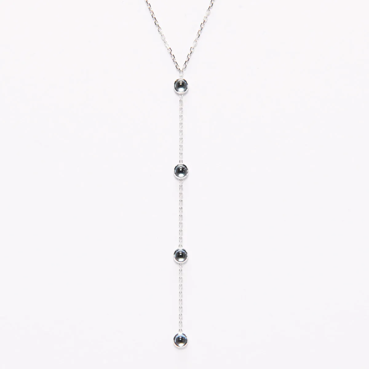 Gucci White Gold & Blue Topaz Lavalier Necklace