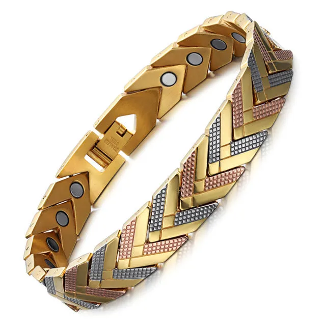Health Magnetic Link Arrow Shape Men Bracelet