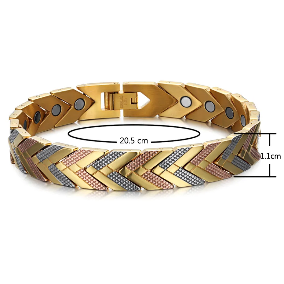 Health Magnetic Link Arrow Shape Men Bracelet