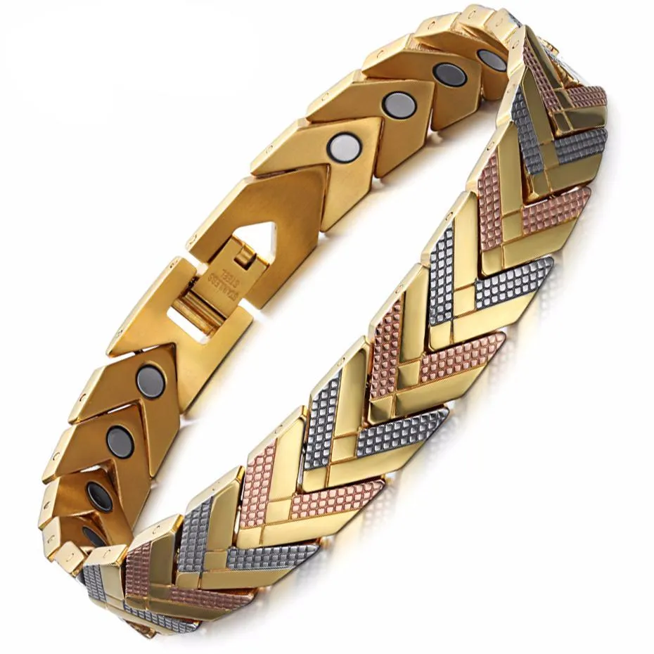 Health Magnetic Link Arrow Shape Men Bracelet