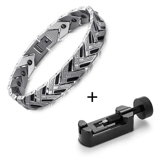 Health Magnetic Link Arrow Shape Men Bracelet