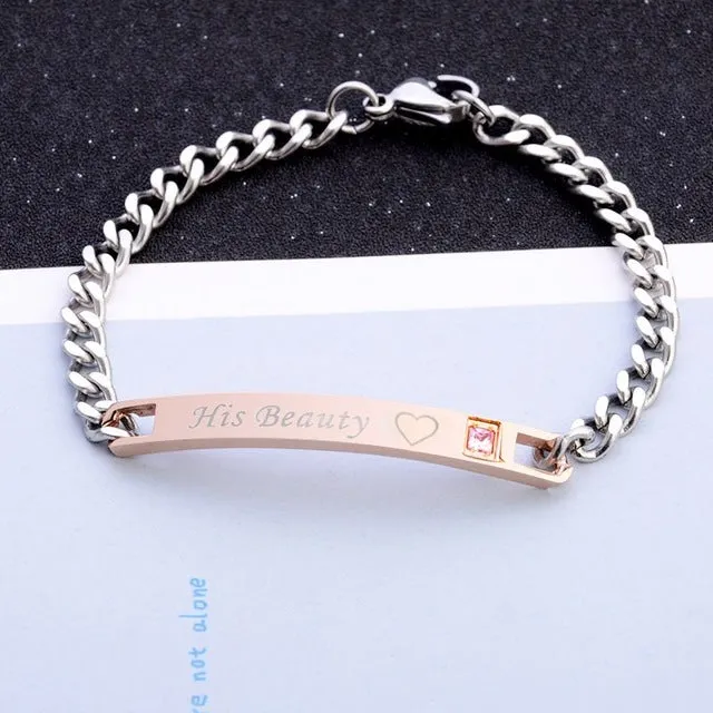 His Queen, Her King Crystal Couple Bracelet (for Men & Women)
