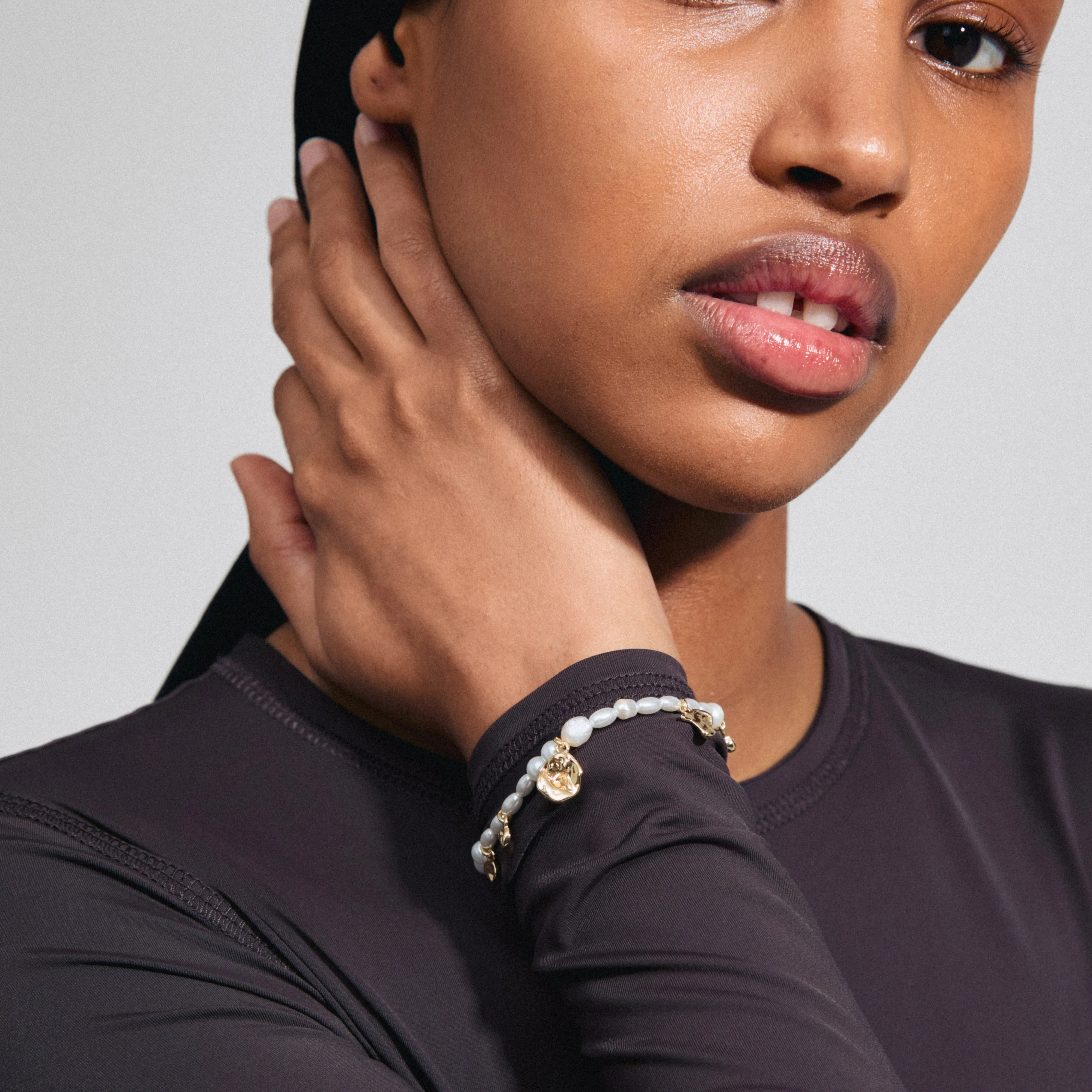 INTENT pearl bracelet gold-plated