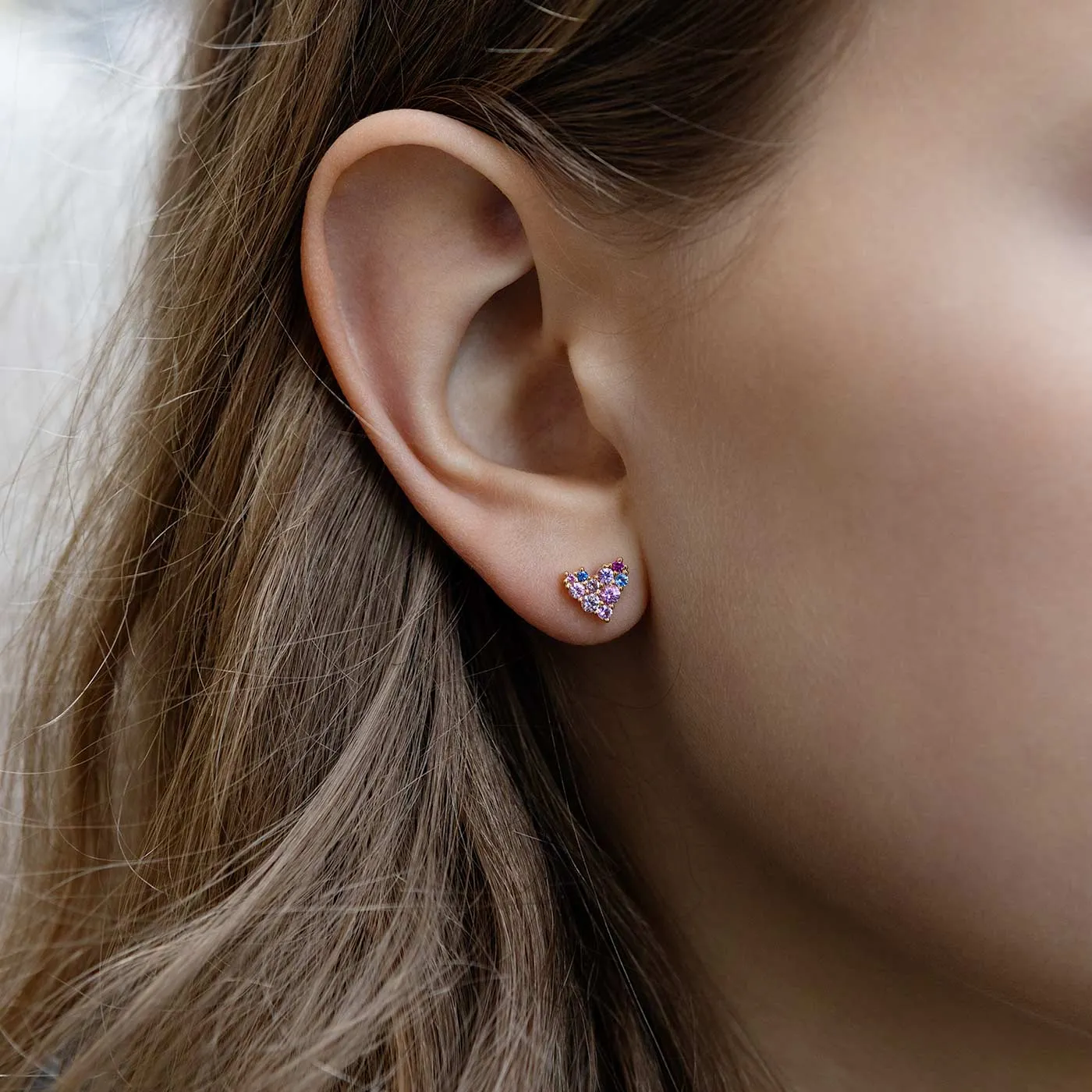 Keto Meadow earrings - Pink Heart S