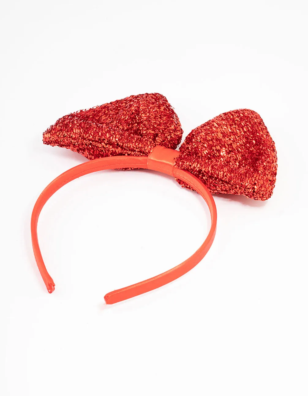 Kids Fabric Christmas Statement Sparkly Bow Headband