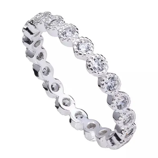Ladies Silver Eternity Ring Size 9