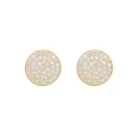 LARGE DISC STUD EARRING, GOLD