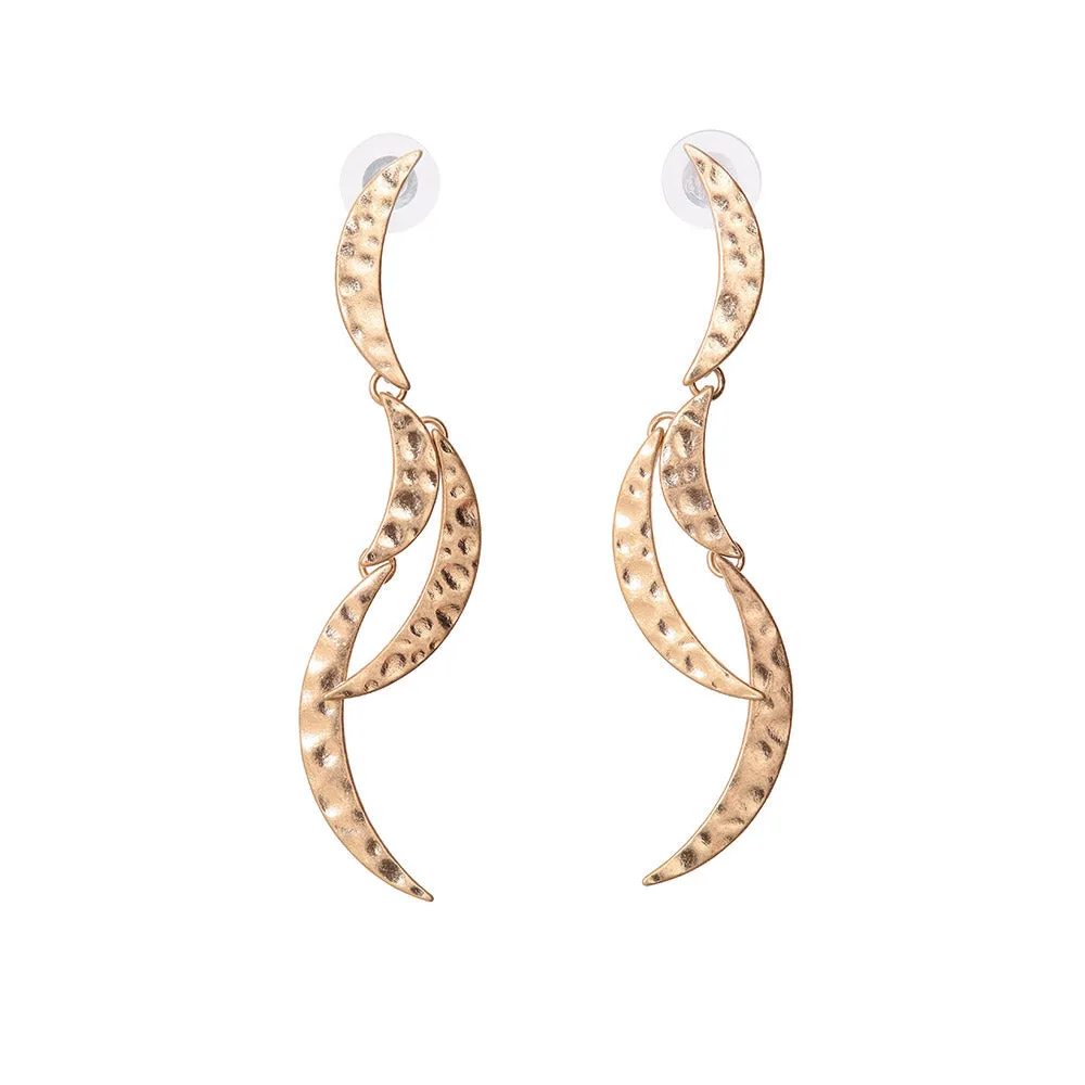 Linked Moon Drop Earrings