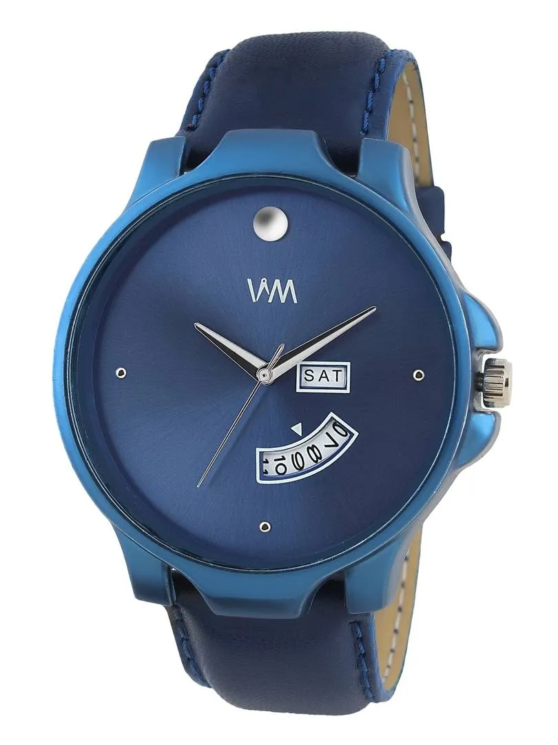 Men's Stylish Blue Synthetic Leather Analog Watches