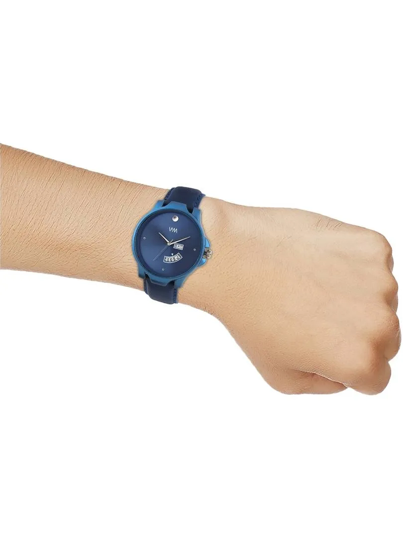 Men's Stylish Blue Synthetic Leather Analog Watches