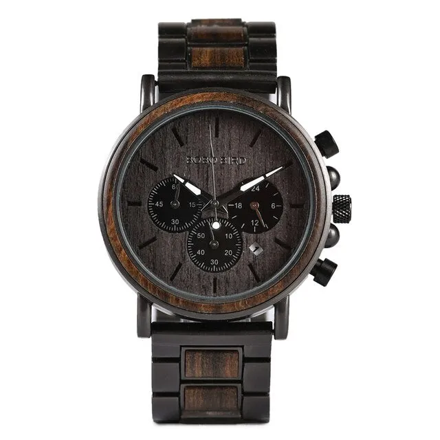 Men's Stylish Wooden Military Watches