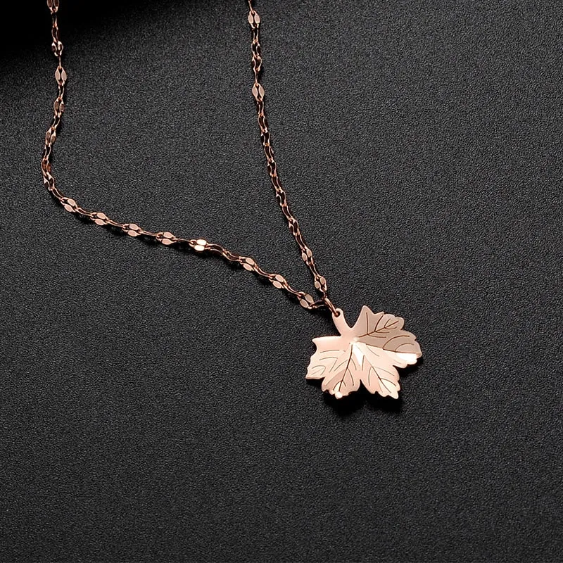 Minimal Lifelike Leaves Charms Choker Collier Necklaces &amp; Pendants For Women