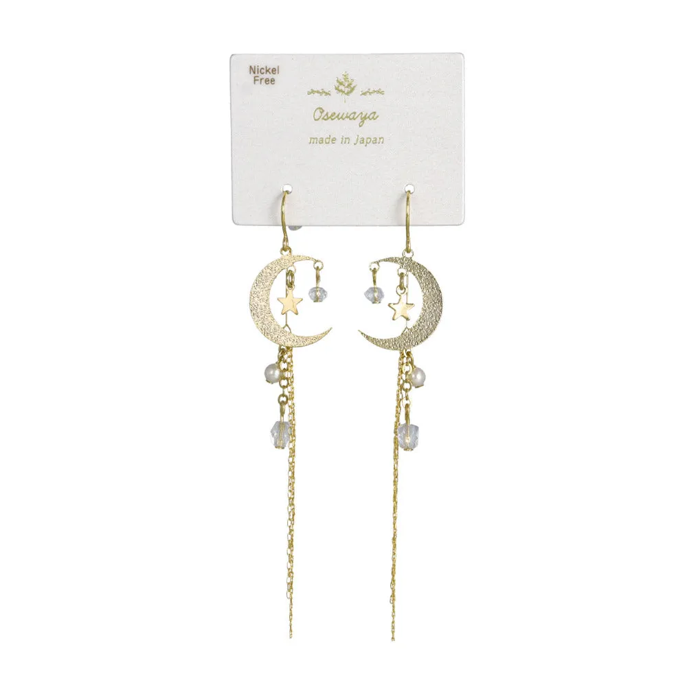 Moon Linear Drop Earrings