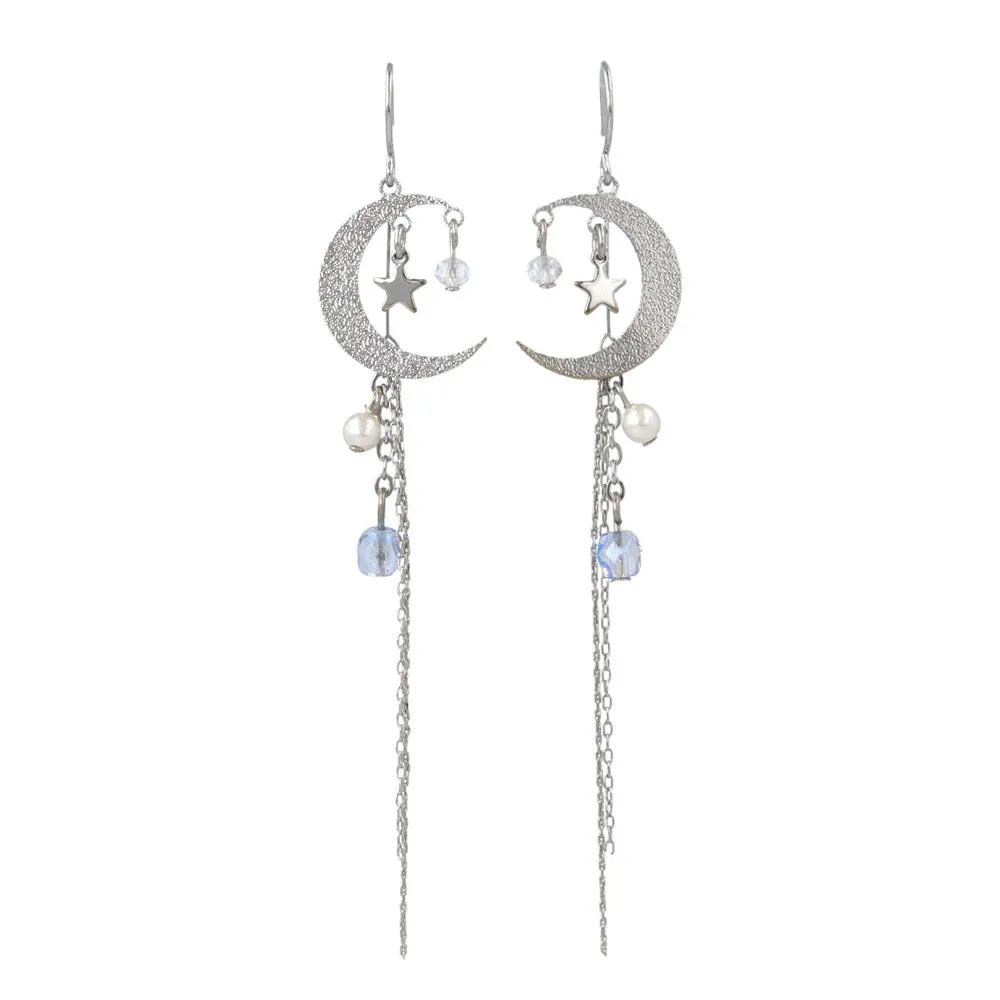 Moon Linear Drop Earrings