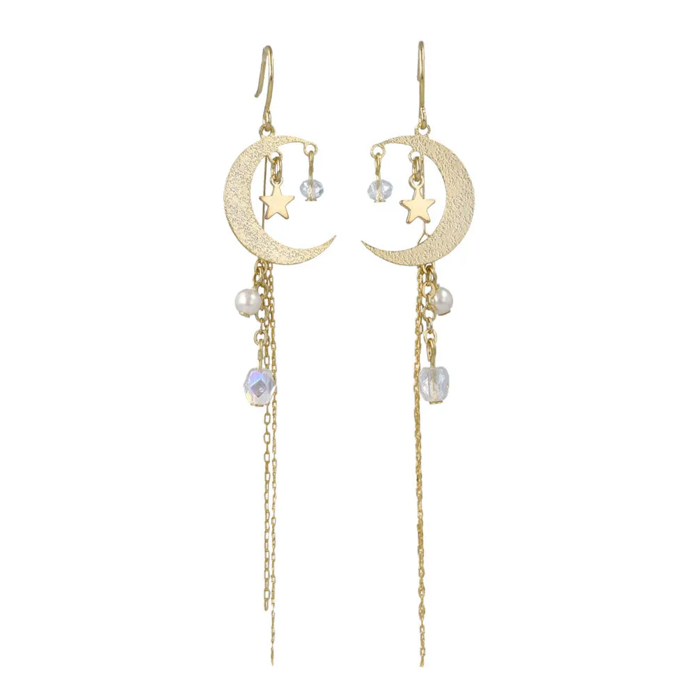 Moon Linear Drop Earrings