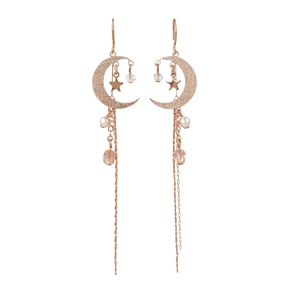 Moon Linear Drop Earrings