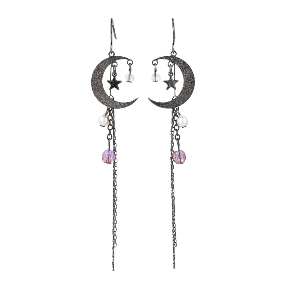 Moon Linear Drop Earrings