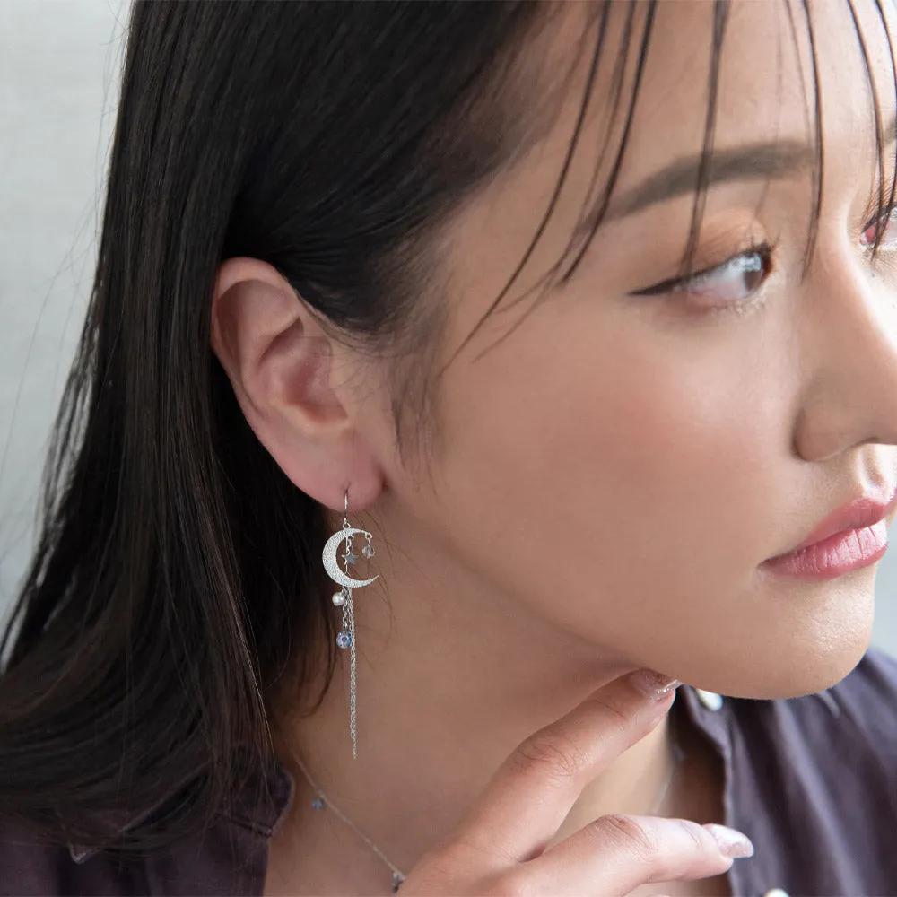 Moon Linear Drop Earrings