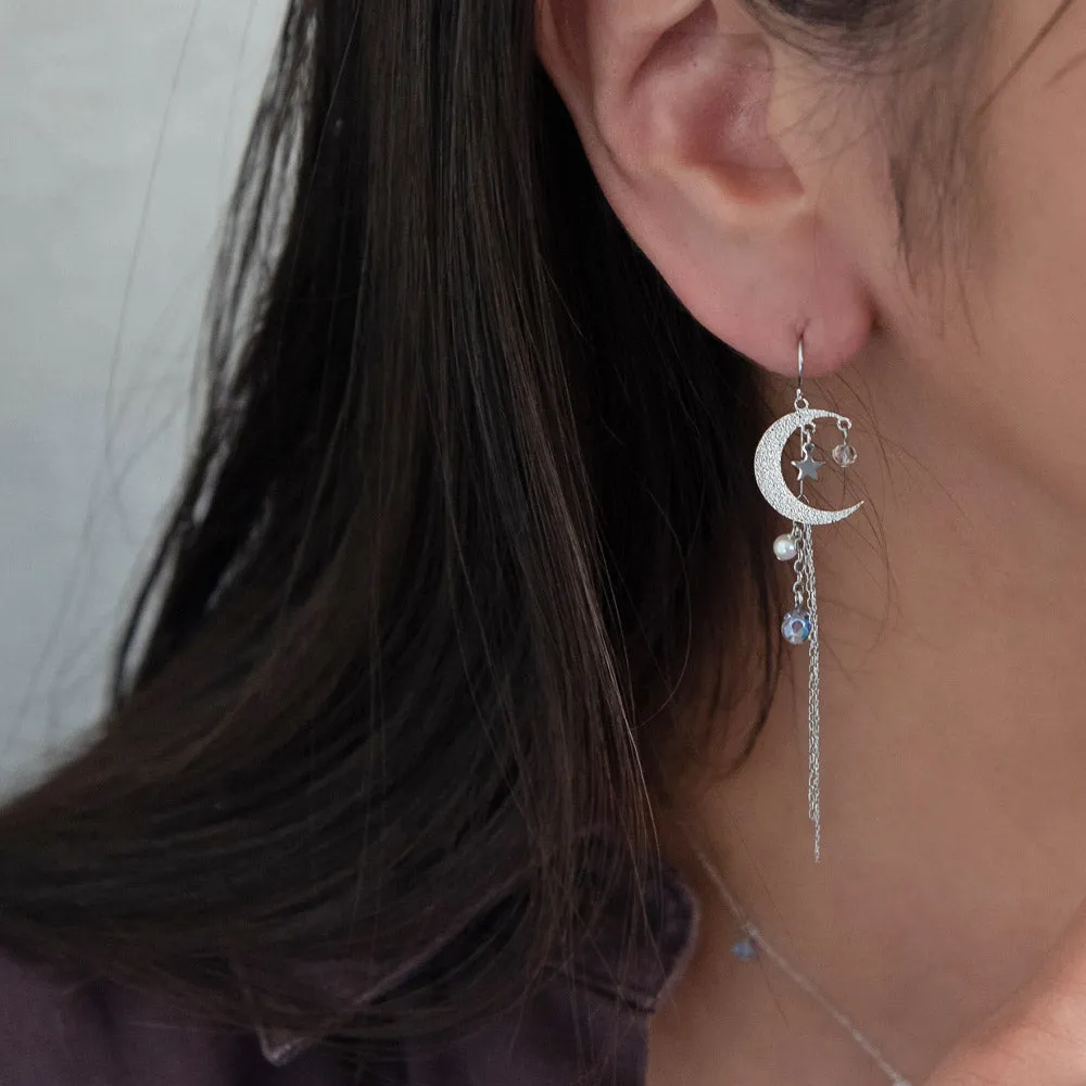 Moon Linear Drop Earrings