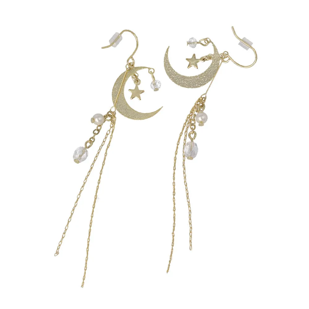 Moon Linear Drop Earrings