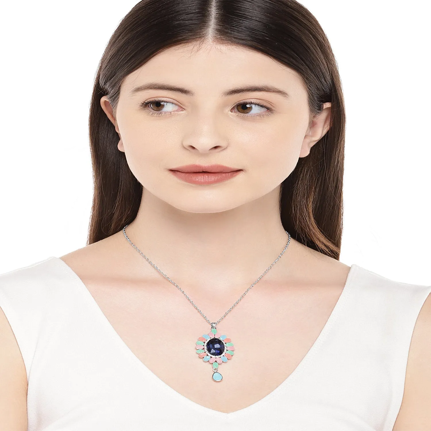 Multicolour Gleaming Crystals Pendant