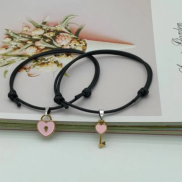 New Fashion Couple  Stitching Heart Bracelets Women