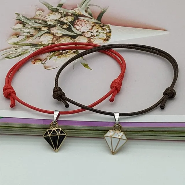 New Fashion Couple  Stitching Heart Bracelets Women