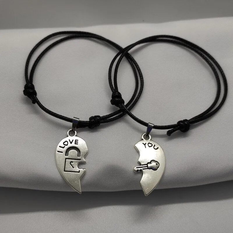 New Fashion Couple  Stitching Heart Bracelets Women