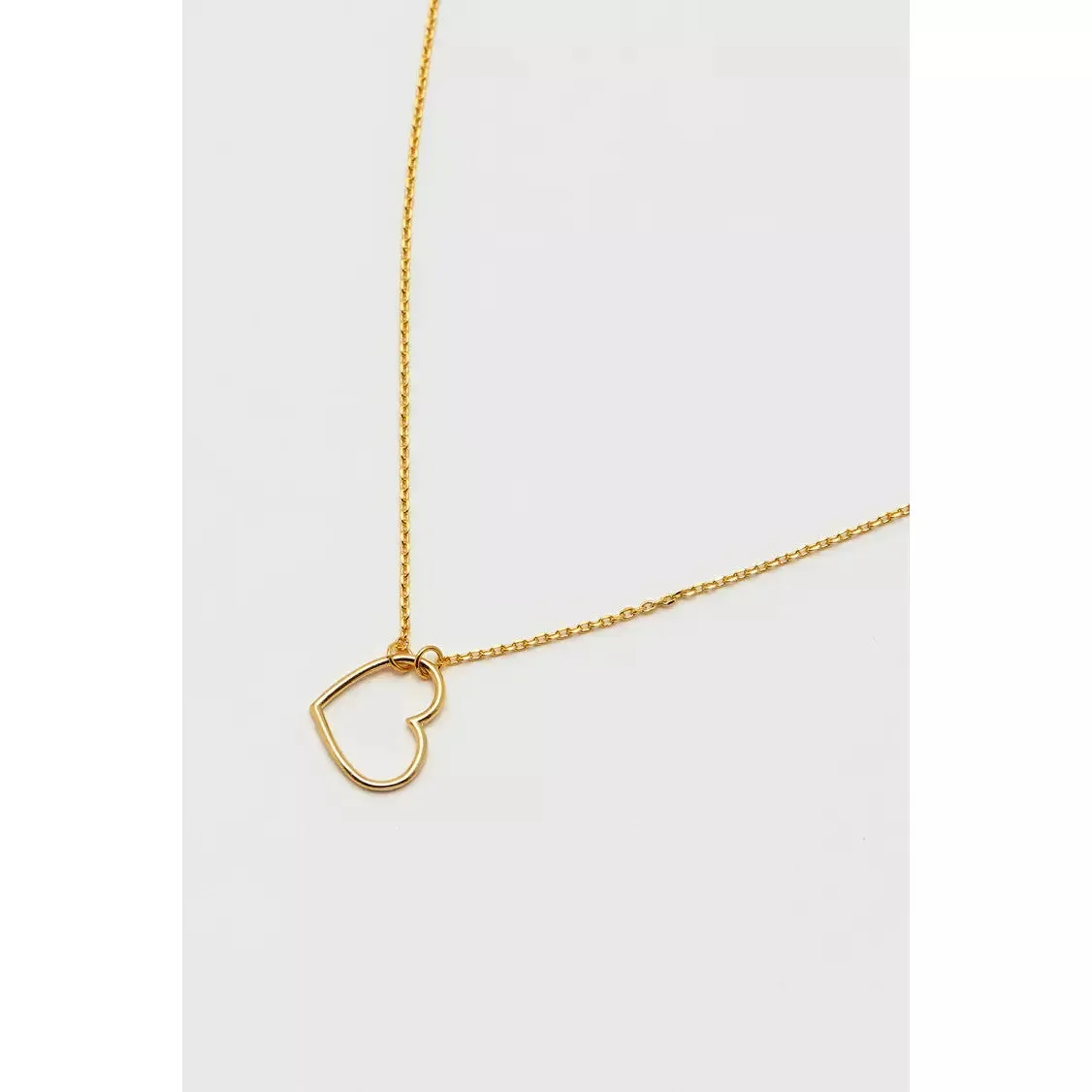 Open Heart Necklace Gold Plated