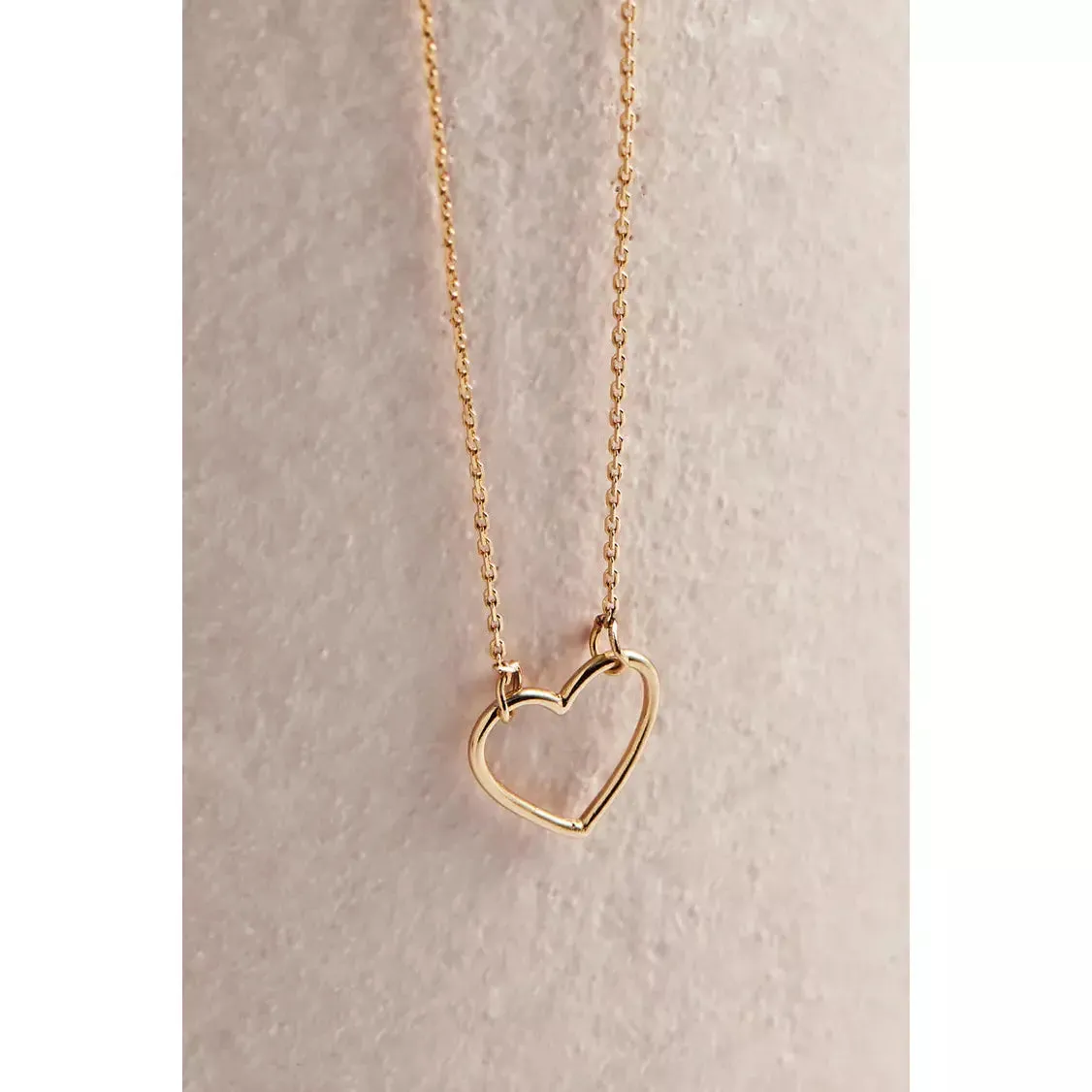 Open Heart Necklace Gold Plated