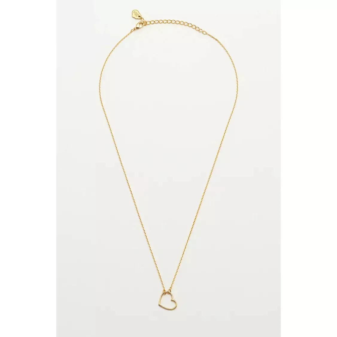 Open Heart Necklace Gold Plated