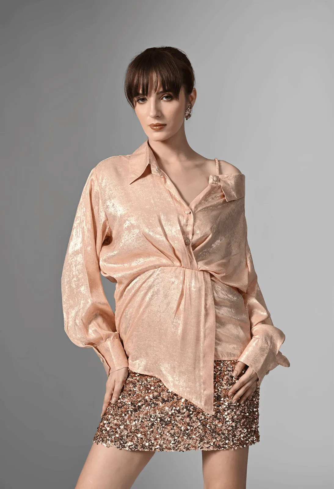 Pankh Gleaming Shine Draped Shirt