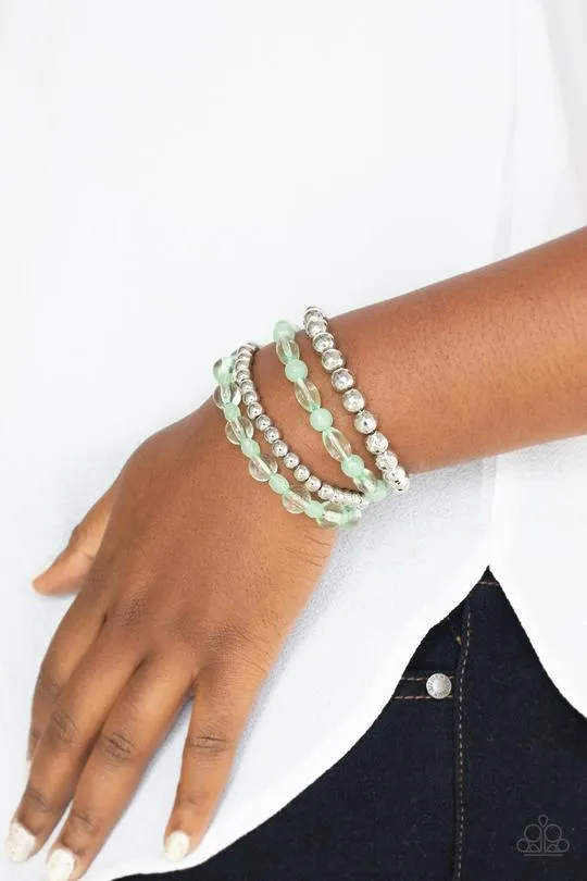 Paparazzi Delightfully Disco - green bracelet
