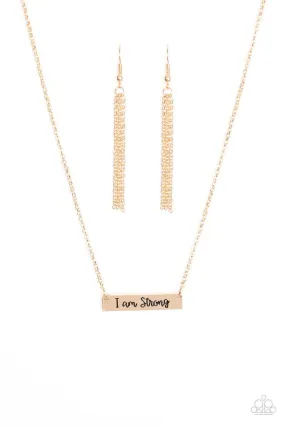 Paparazzi Necklace ~ Be Strong - Gold