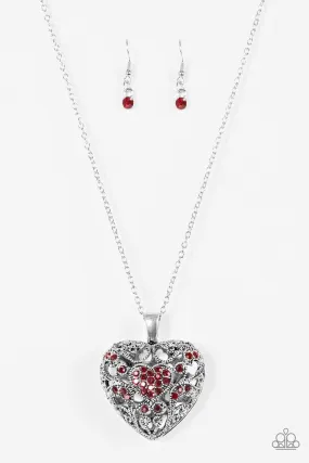 Paparazzi Necklace ~ Heartless Heiress - Red